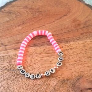 Pink and Gold Beaded Kids Bracelet